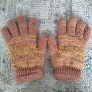 Cozy Orange and Yellow Knit Gloves